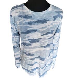 LUCKY BRAND S/P camouflage gray and‎ white long sleeve tee shirt